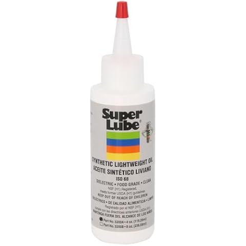 Super Lube Multi-Purpose Lightweight Synthetic Oil ISO 68 Hydraulic Grade (Clear, 4oz Bottle) | NSF Certified Food Grade & Clean | Superior at Low Temps Cover