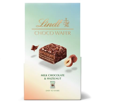 Lindt Bag Choco Wafer Hazelnuts, Crunchy Milk Pralines with Hazelnut and Gianduja, 135g Individually Wrapped Pralines
