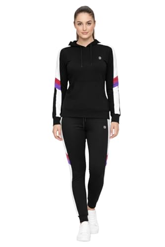 Bahob® Women’s Sportswear Set, 2 Piece Women Track Suit Hoodie and Stretch Legging Ladies Gym Wear Tracksuits Activewear Set S to XL (Small, Black)