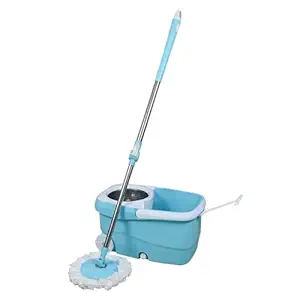 Glow Gadgets 360 Degree Rotatable Quick Spin Mop Kit with Big Bucket, 2 Microfiber Refills, Steel Jar, and Handle - Ultimate Floor Cleaning Solution