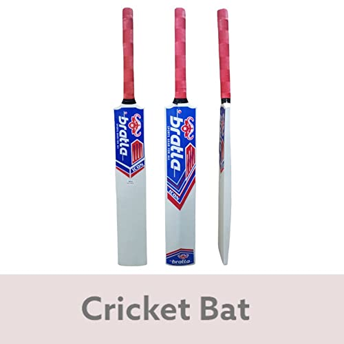 Bratla Wooden Cricket Kit - Cricket Set For Kids & Adults Contain Cricket Bat, Stumps For Cricket, Tennis Balls For Cricket, Cricket Full Set Comes In A Bag, Set Size 2 #TOP2