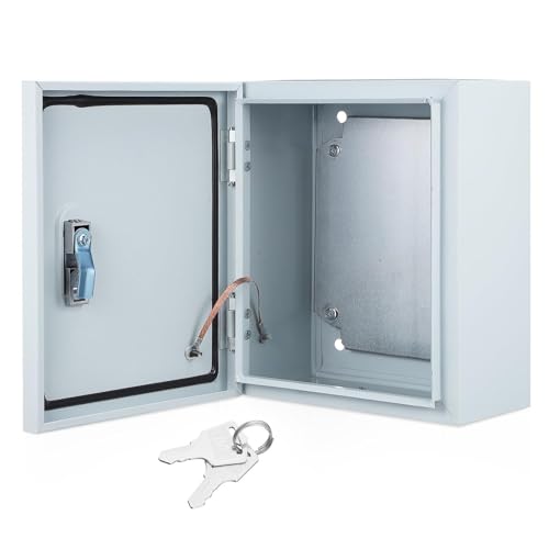 Caja de conexiones eléctricas de acero resistente a la intemperie, caja de metal montada en la pared para proyectos de cableado en interiores y exteriores