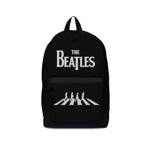 Rocksax Mochila The Beatles Abbey Road B/W - Mochila de 43 x 30 x 15 cm, con licencia oficial, Negro