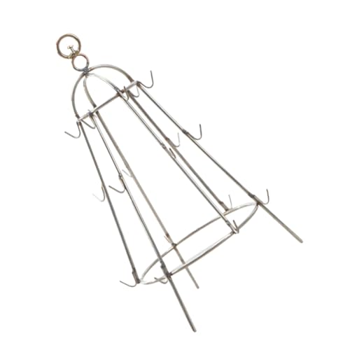 TOYANDONA Support Suspendu pour Barbecue en Acier Inoxydable Petite Taille avec Crochets Pratiques Étagère Résistante et Antiadhésive pour Grillades en Extérieur