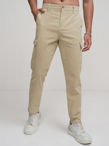 Image of Highlander Men's Tapered Fit | Cargo Trousers | Sleek & Functional | Utility Pockets | Trouser for Men | Men Trousers