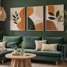 Art en terre cuite et formes abstraites | Trio de affiches murales salon KEMEIQI