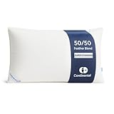 Continental Bedding 50/50 Down Feather Pillow, Fluffy Hotel Quality Side Sleeper Support, Breathable 300TC Cotton, RDS and Oeko TEX Certified