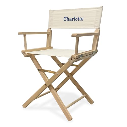 Amikado Fauteuil de Star personnalisé - châssis Bois Naturel (Ecru)