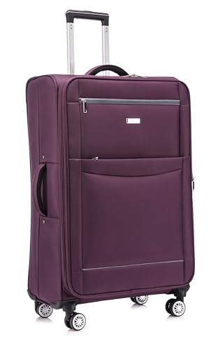 DK Luggage Starlite Lightweight WLS08 Large 28' Suitcases 4 Wheel Spinner Purple