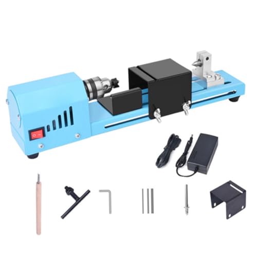 Mini tornio in legno Mini Macchina da tornio da 150 W Polisciatore DC 12-24V Torchi da banco per la produzione a mano fai-da-te