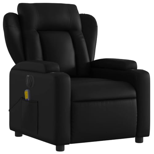 Sillón reclinable piel sintética negro miniatura 1