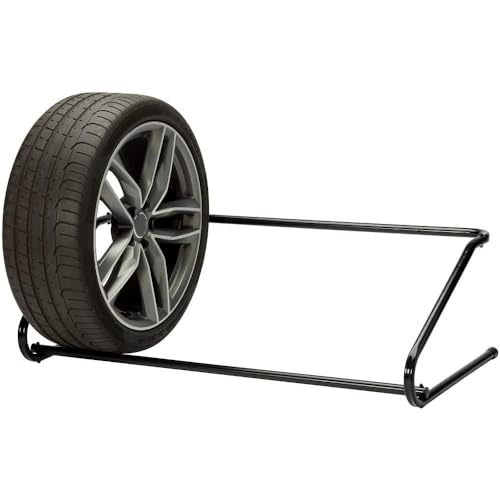 VIRSUS Portagomme Nero 120x60x35 cm, Metallo 1 Ripiano per 4 Pneumatici - Modello 3437