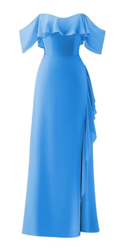 Robe de demoiselle d'honneur en mousseline ZMKI813 élégante avec fente pour femme