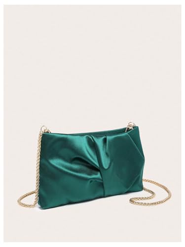 Image of GORGLITTER Women's Evening Bag Birthday Wedding Party Prom Handbag Small Dressy Formal Purse Pleated Satin Clutch