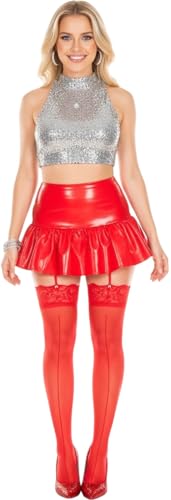 Image of ToBeInStyle Womens Beautiful Backseam Fishnet Thigh High Stockings