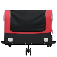 Homgoday Fahrradanhänger Lastenanhänger Anhänger Transportanhänger Transportwagen Anhänger für Fahrrad Schwarz und Rot 45 kg Eisen 126 x 63 x 51 cm – Ansicht 6