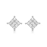 Carissima Gold Pendientes de mujer con oro blanco de 9 quilates (375/1000), diamante