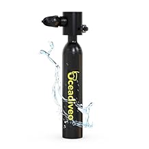 Mini Scuba Tank, Portable 0.5L 3.5Cu Ft Diving Tank, Reusable Diving Cylinder, Scuba Diving Equipment for Underwater Breathing Training, Black