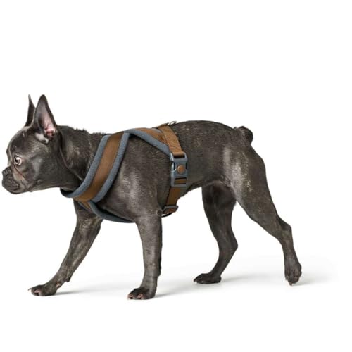 Hunter Hundegeschirr London Comfort, atmungsaktives 3D-Mesh, 2-Fach verstellbar, Sicherheitsverschluss, reißfest, leicht & pflegeleicht, Farbe: Braun, Größe: S-M/1