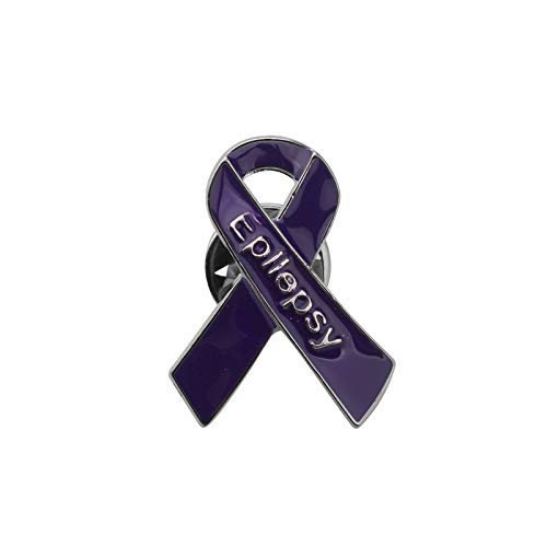 Epilepsy Purple Ribbon Pin Epilepsy Awareness Gift Purple Awareness Epilepsy Survivor Jewelry