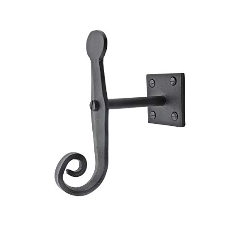 Renovators Supply Manufacturing Black Shutter Dog Rat Tail Hand Forged Iron Rustproof Finish Pair Pack Of 6 #TOP7