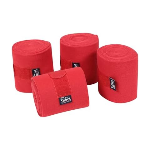 Shires Red Fleece Bandages for Horses Cover