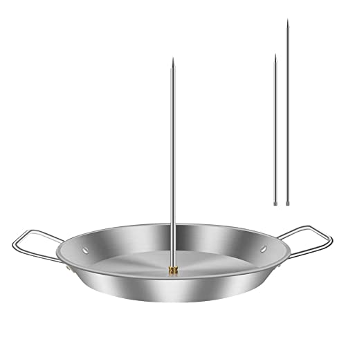 Fiorky Spiedino Verticale in Acciaio Inossidabile for Bistecca Birra Metallo spiedo di Carne Punte di Ricambio con Manico Accessori for affumicatori