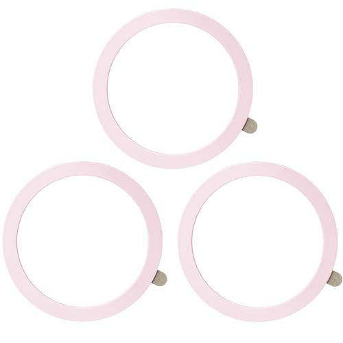 TENOC Universal Metal Ring Sticker for Magnetic Charger Compatible with iPhone/Samsung/Android All Cellphones, Magnetic Mount/Phone Holder Conversion Accessories, 3Pcs, Pink