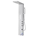 VEVOR Shower Panel Tower System with Rainfall Shower Head, 53 in Brushed Stainless Steel Shower Column, 3-Function Faucet, High Pressure Wall-Mount Rain Massage System, with Large Body Jet, Handheld