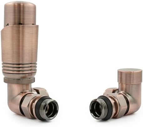 Hot Flow | Cascade Corner Modern TRV Thermostatic Radiator Valve (Pair) (Graphite Grey)