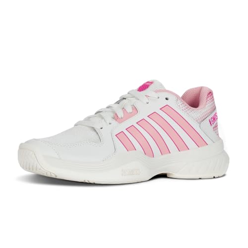 K-Swiss Women's Court Express Pickleball Shoe, Cloud Dancer/Blossom/Raspberry Sorbet, 8.5 M