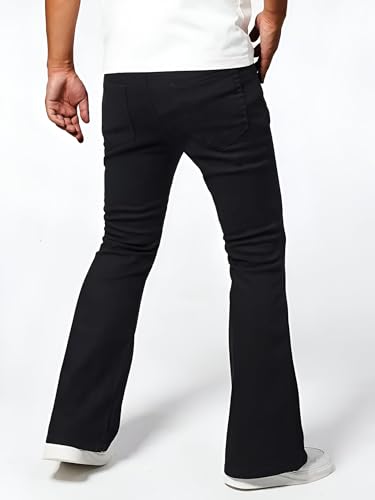 Image of Ben Martin Men's Bell Bottom Jeans || Bootcut Denim Pants || Wide Leg Flared Jeans for Men || High Waist Stretchable Retro Fit || Cotton Jeans for College Casual (1)