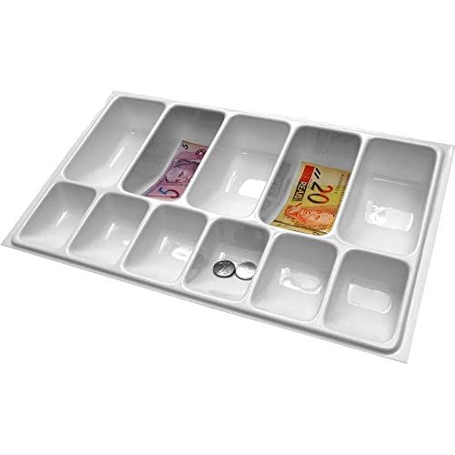 Gaveta Bandeja Porta Notas Moedas Dinheiro Cédulas 12150 Branca 44x26cm