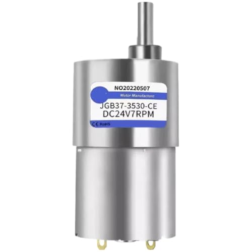 35KG JGB37-3530 12/24v DC Gear Motor 37mm All Metal Gear Box 7RPM-1600 RPM Gearmotor High Torque Eccentric Shaft Geared Motor (7rpm_24v)