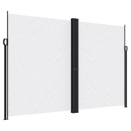 vidaXL Seitenmarkise, Sichtschutz Ausziehbar, Windschutz Sonnenschutz für Garten Balkon Terrasse, Seitenrollo Seitenwandmarkise, Weiß 220x600cm