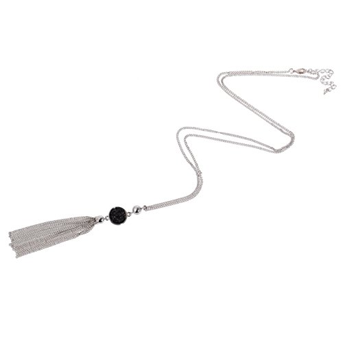 Jude Jewelers Vintage Long Sweater Necklace Chain Pendant Tassel Bohemian Classical Vintage Style (Black) #TOP2