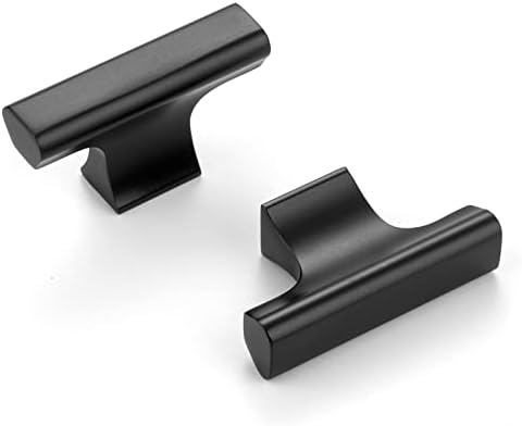 ASKANO Pack of 10, Black, T-bar Kitchen Cabinet Knobs AK1303 | Modern Cabinet Handles, Solid Hardware for Drawer, Dresser, Bathroom, Vanity, Furniture Door, Cupboard, Bedroom, Size: 2"