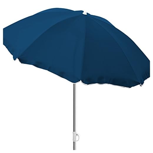 Mojawo Parasol inclinable en polyester pour la plage et le jardin Bleu Diamètre 1,80 m Protection UV