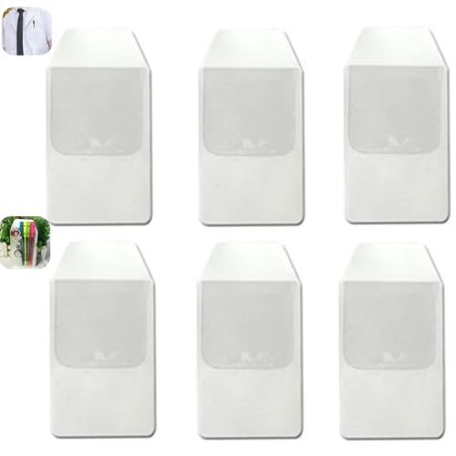 12 Pcs Clear Pocket Protector for Men Shirt, Transparent Heavy Duty PVC Pocket Protectors Pen Holder Organizer Pouch for Shirts Lab Coats Pants Hospital Office Holds Pens Pointers Cards and Notes