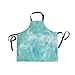 Sawhonn Türkisfarbener Marmorstein Exquisite Schürze Kochschürze Latzschürze für Damen Frauen Männer Chef Küchenschürze Schürzen mit 2 Taschen verstellbarem Nackenband
