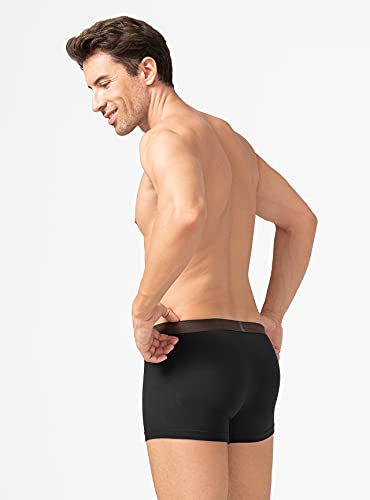 David Archy Mens Underwear Bamboo Breathable And Soft Trunks Basic Solid Underwear No Fly 4 Pack (Xl, Black - 2.5" In 4 Pack) #TOP2