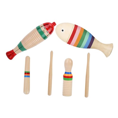 TOYANDONA 3 Conjuntos De Instrumentos Musicais Apitos Música Guiro Instrumento Com Vara Crianças Gui