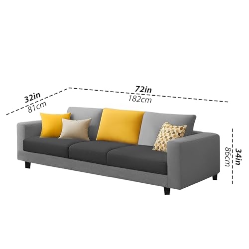 Image of Galib 3 Seater Sofa Set for Living Room (Black Grey Fabric) Premium Fabric Sofa Set