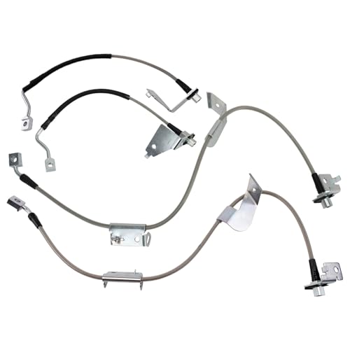 Image of TRQ Brake Hose Set Compatible with 2003-2014 Chevrolet Express 2500 2003-2015 Express 3500 GMC Savana 2500 2003-2016 Savana 3500