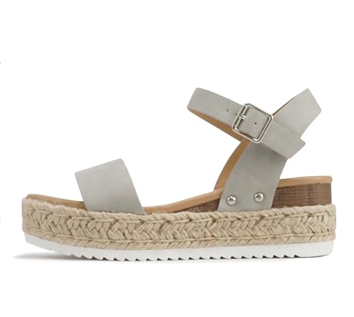 Image of Soda CLIP ~ Women Open Toe Ankle Strap Platform Espadrille Sandal