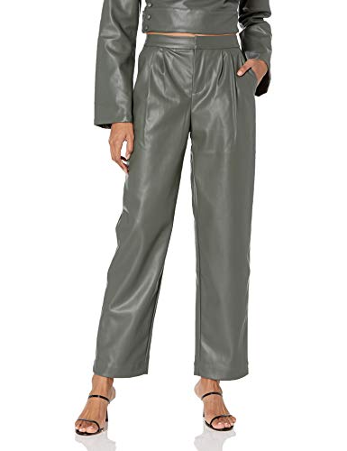 KENDALL + KYLIE Women's Vegan Leather Cropped Pant, Kylie Green, Medium