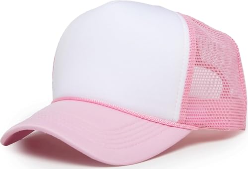 Image of Funky Junque Blank Mesh Foam Lightweight Snapback Trucker Hat | Lightweight Foam Trucker Hat with Breathable Mesh Back, Golf Beach and Street Style, Trendy Trucker Hats for Men