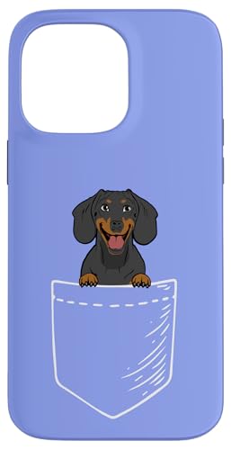 Funny Black Pocket Dachshund Lover �X�}�z�P�[�X iPhone 14 Pro Max �p