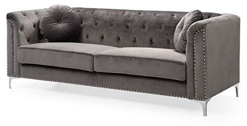 Glory Furniture Pompano Sofa, Dark Gray. Living Room Furniture, 31" H x 83" W x 34" D