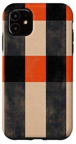 Orange Gingham Checkered Patter Striped Vintage Case for iPhone 11